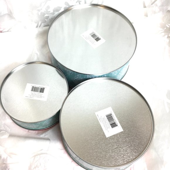 COOKIE Cake Candy Christmas Metal Set of 3 Storage Tins NWT - Picture 6 of 7